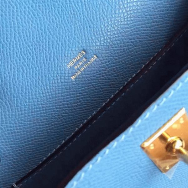 Contrefaçon Sac à main Hermès Kelly Pochette Céleste Epsom – Image 2