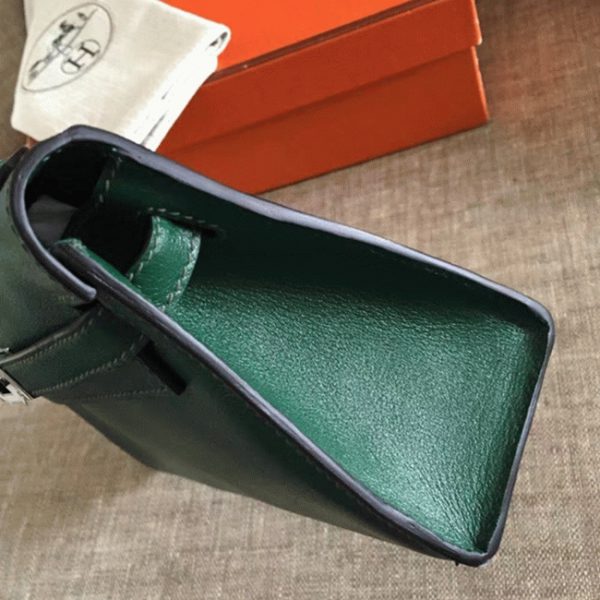 Fausse Sac à main Hermès Kelly Pochette Malachite Swift – Image 7