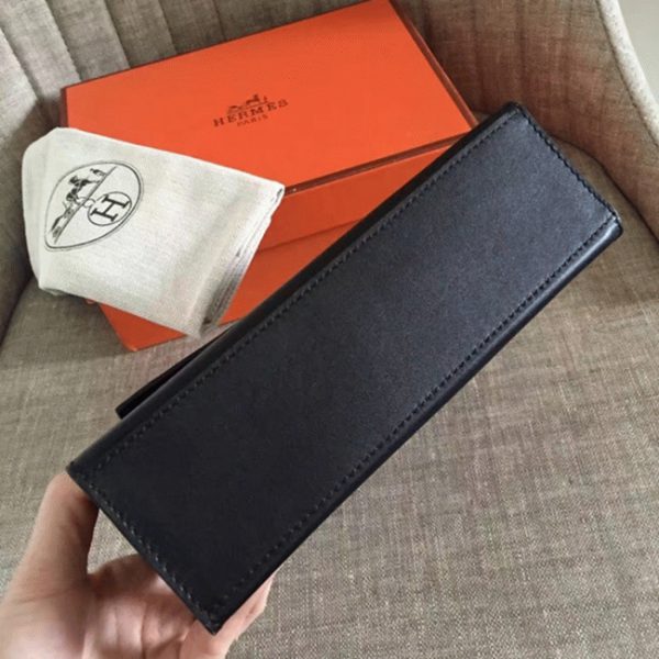 Top Réplique de luxe Sac à main Hermès Kelly Pochette Noir Swift – Image 2