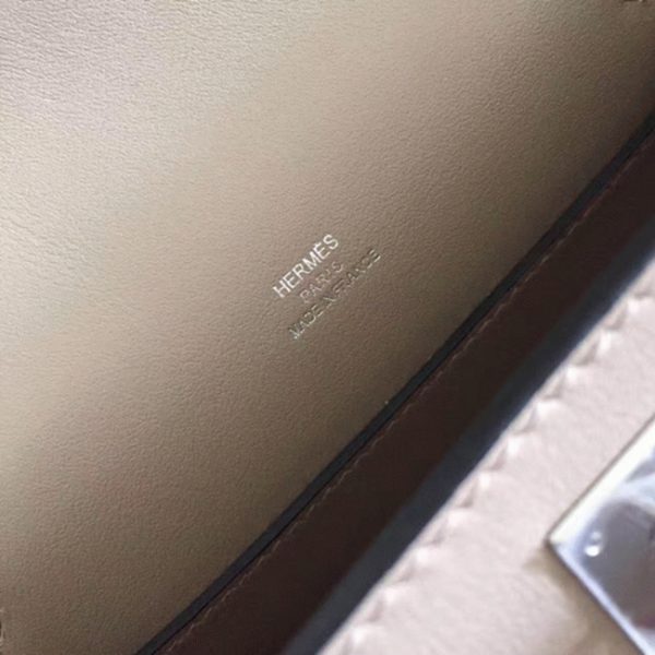 Top Réplique de designer Sac à main Hermès Kelly Pochette Gris Swift – Image 6