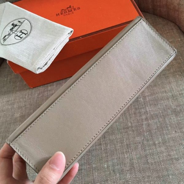 Top Réplique de designer Sac à main Hermès Kelly Pochette Gris Swift – Image 3