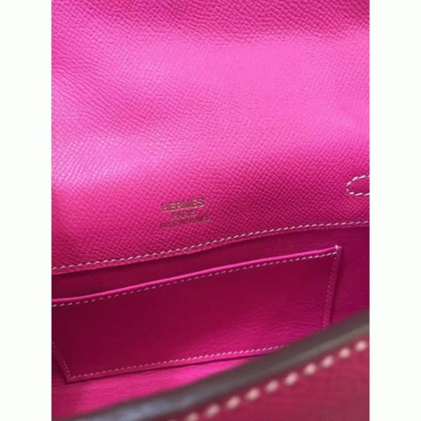 Contrefaçon Sac à main Hermès Kelly Pochette Rouge Rose Epsom – Image 3