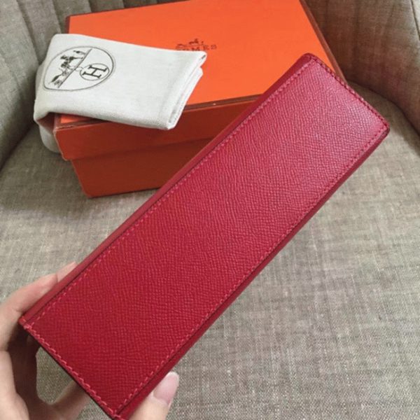 Fausse Sac à main Hermès Kelly Pochette Rouge Vif Epsom – Image 6