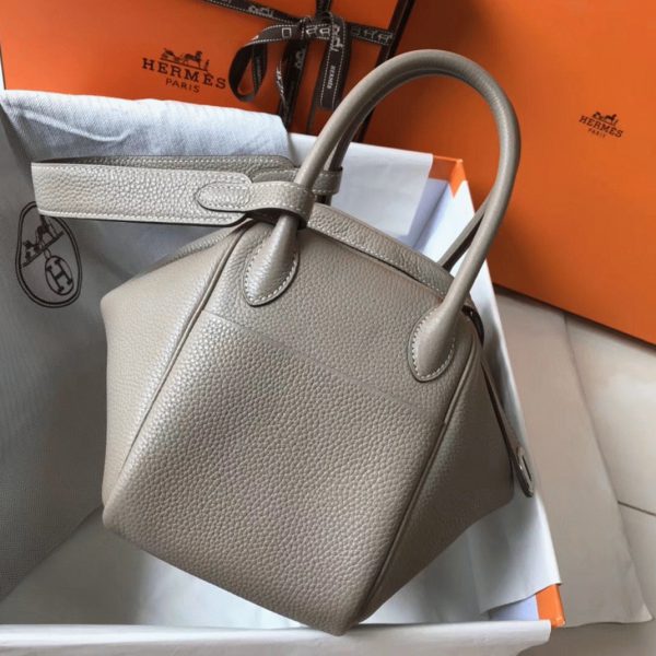Contrefaçon Sac Lindy 26cm Hermès Gris Tourterelle – Image 7