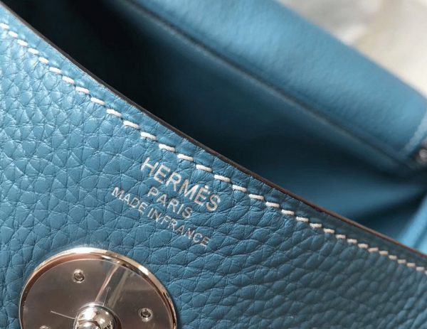 Réplique Sac Lindy 26cm Hermès Bleu Jean – Image 4