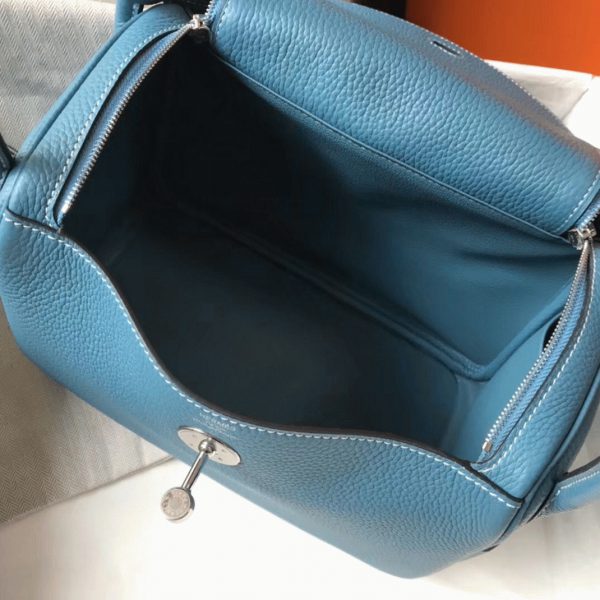 Réplique Sac Lindy 26cm Hermès Bleu Jean – Image 3