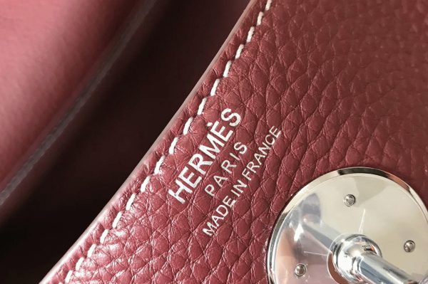 Contrefaçon Sac Lindy 26cm Hermès Bordeaux – Image 6
