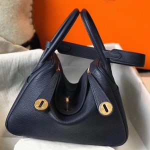 Faux Sac Designer Lindy 26cm Hermès Bleu Marine