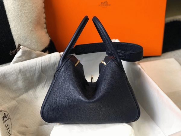 Faux Sac Designer Lindy 26cm Hermès Bleu Marine – Image 7