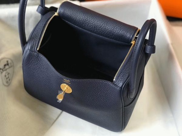 Faux Sac Designer Lindy 26cm Hermès Bleu Marine – Image 3