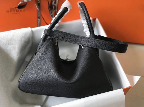 Réplique Designer Sac Lindy 26cm Hermès Noir – Image 7