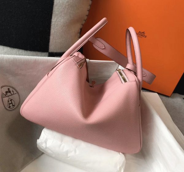 Réplique Sac Lindy 26cm Hermès Rose – Image 8