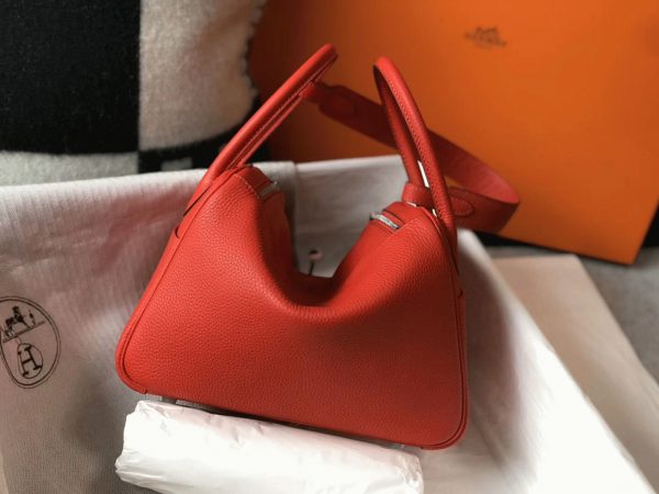 Faux Sac Lindy 26cm Hermès Rouge – Image 7