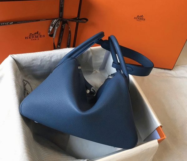 Copie Sac Lindy 30cm Hermès Agate Bleue – Image 8