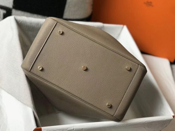 Contrefaçon Sac Lindy 30cm Hermès Gris Tourterelle – Image 7