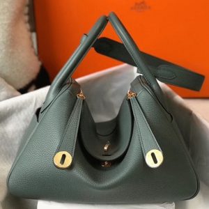 Faux Sac Lindy 30cm Hermès Vert Amande