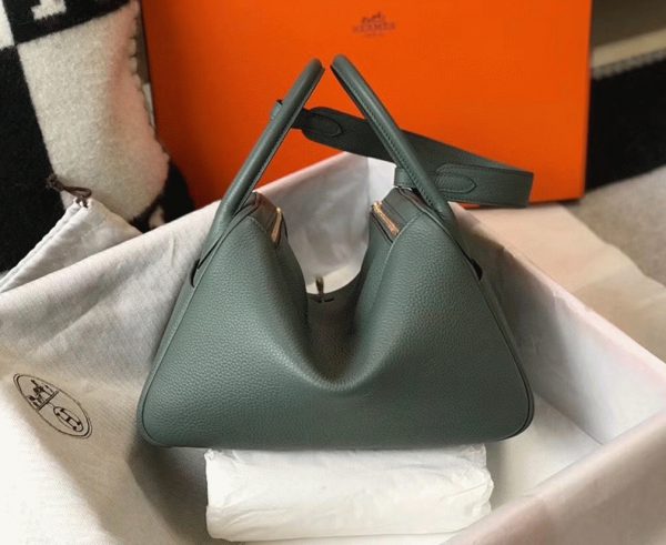 Faux Sac Lindy 30cm Hermès Vert Amande – Image 8