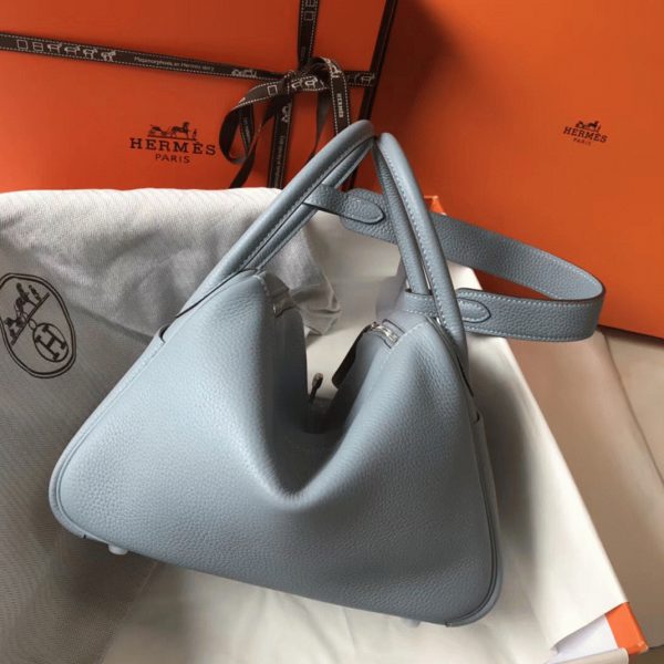 Réplique Sac Lindy 30cm Hermès Bleu Lin – Image 8