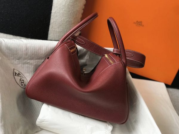 Réplique Sac Lindy 30cm Hermès Bordeaux – Image 9