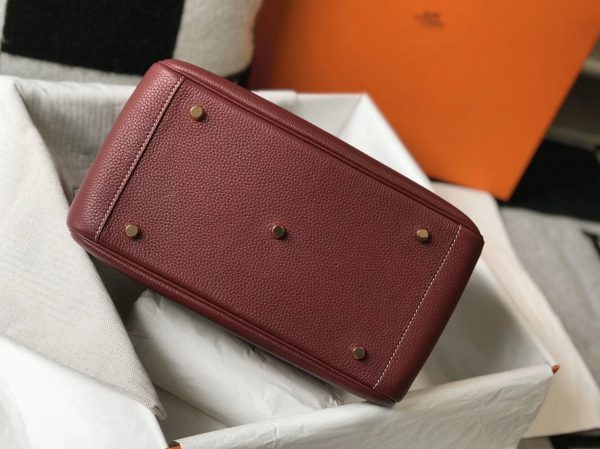 Réplique Sac Lindy 30cm Hermès Bordeaux – Image 8