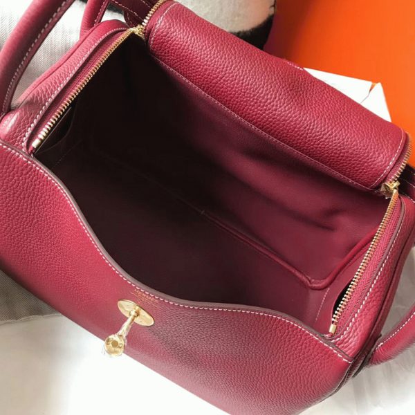 Réplique Sac Lindy 30cm Hermès Bordeaux – Image 3