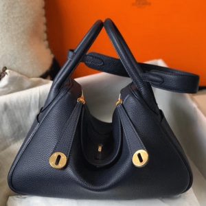 Contrefaçon Sac Lindy 30cm Hermès Bleu Marine