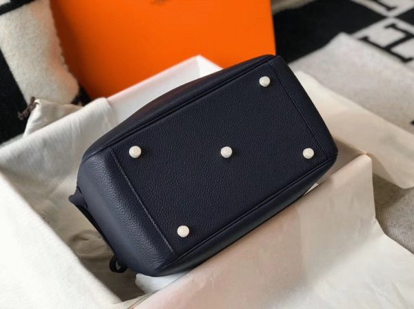 Contrefaçon Sac Lindy 30cm Hermès Bleu Marine – Image 7
