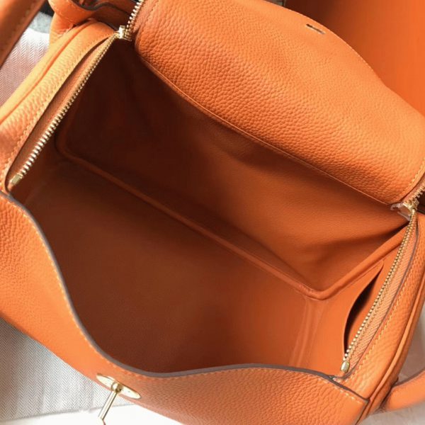 Top Réplique Sac Lindy 30cm Hermès Orange – Image 2