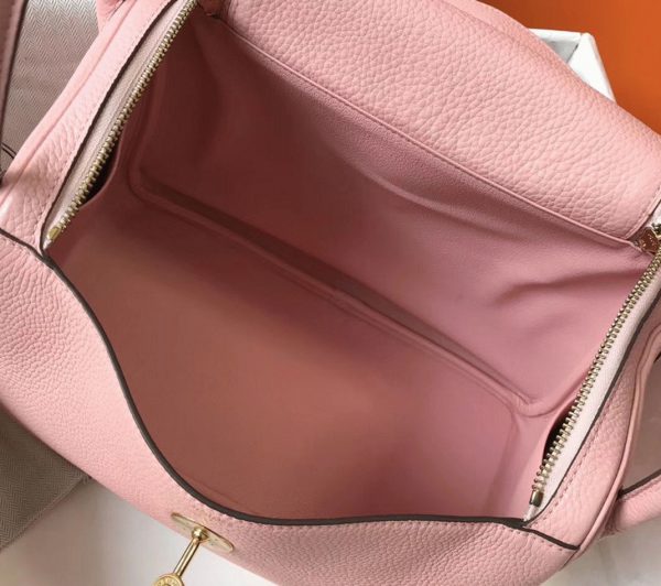 Contrefaçon Sac Lindy 30cm Hermès Rose – Image 2