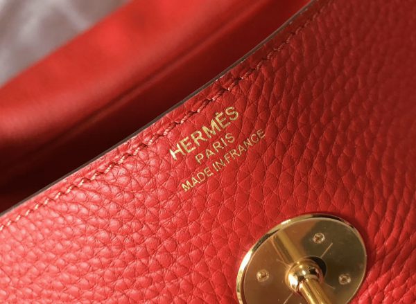 Réplique Designer Sac Lindy 30cm Hermès Rouge – Image 4