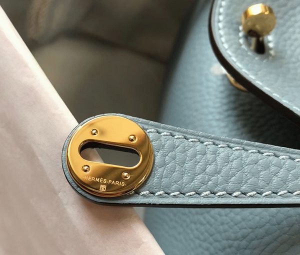 Réplique Sac Lindy Mini Hermès Bleu Lin – Image 3