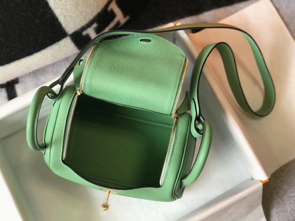 Contrefaçon Sac Lindy Mini Hermès Vert Criquet – Image 2