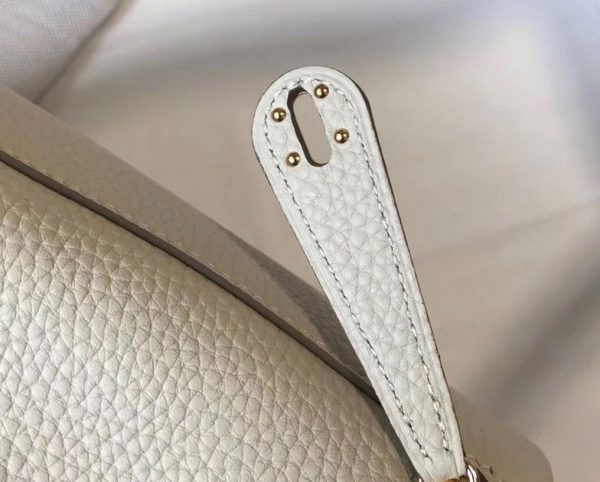 Réplique Sac Lindy Mini Hermès Blanc Cuir Clémence – Image 4