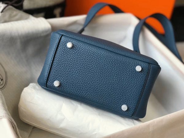 Réplique Sac Lindy Mini Hermès Agate Bleue – Image 7