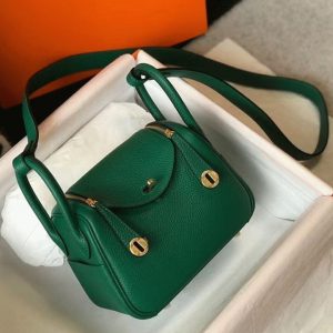Réplique Designer Sac Lindy Mini Hermès Vert Clémence