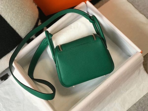 Réplique Designer Sac Lindy Mini Hermès Vert Clémence – Image 2