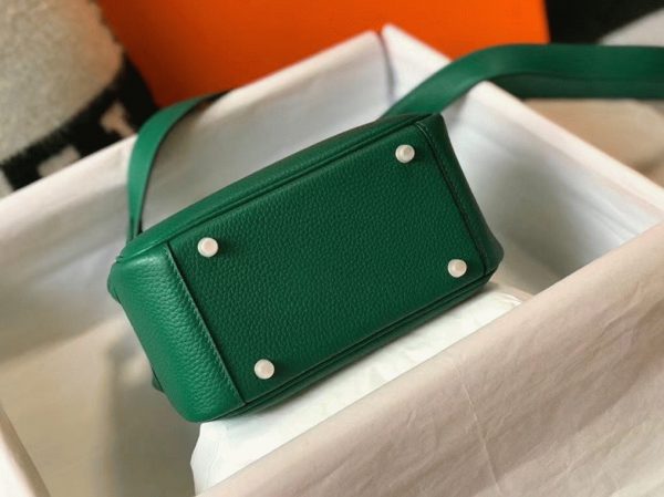 Réplique Designer Sac Lindy Mini Hermès Vert Clémence – Image 3