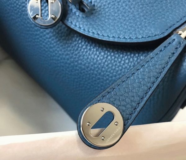 Réplique Sac Lindy Mini Hermès Agate Bleue – Image 6