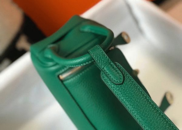 Réplique Designer Sac Lindy Mini Hermès Vert Clémence – Image 4