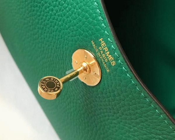 Réplique Designer Sac Lindy Mini Hermès Vert Clémence – Image 7
