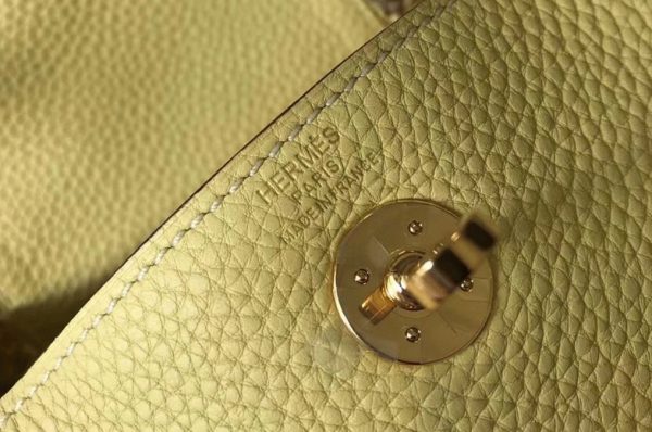 Réplique Sac Lindy Mini Hermès Jaune Poussin Clémence – Image 4