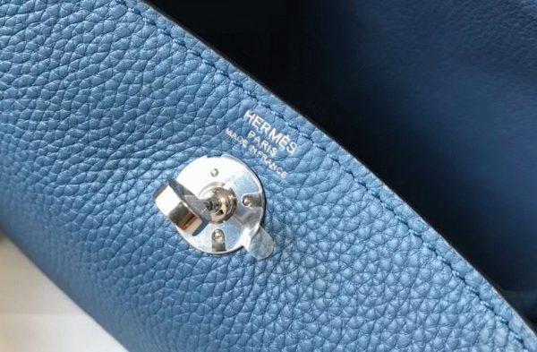 Réplique Sac Lindy Mini Hermès Agate Bleue – Image 3
