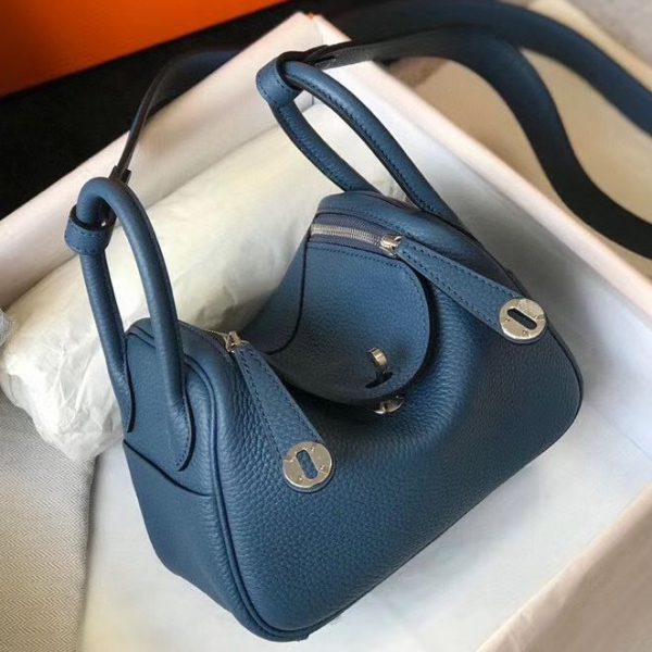 Réplique Sac Lindy Mini Hermès Agate Bleue