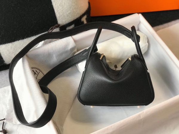 Faux Sac Lindy Mini Hermès Noir – Image 7