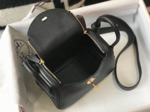 Faux Sac Lindy Mini Hermès Noir – Image 2