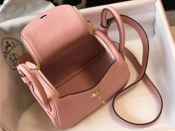 Top Réplique Sac Lindy Mini Hermès Rose – Image 2