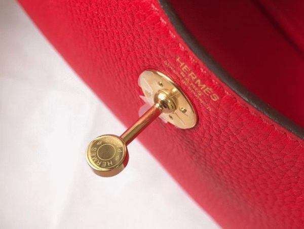 Faux Sac Designer Lindy Mini Hermès Rouge – Image 5
