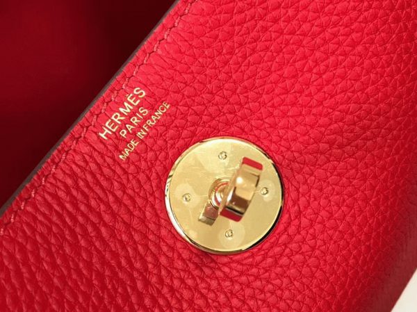Faux Sac Designer Lindy Mini Hermès Rouge – Image 4
