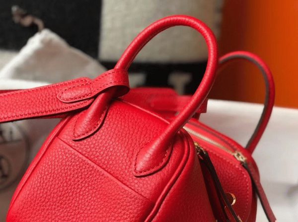 Faux Sac Designer Lindy Mini Hermès Rouge – Image 3