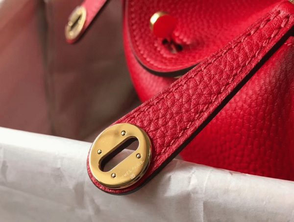 Faux Sac Designer Lindy Mini Hermès Rouge – Image 2